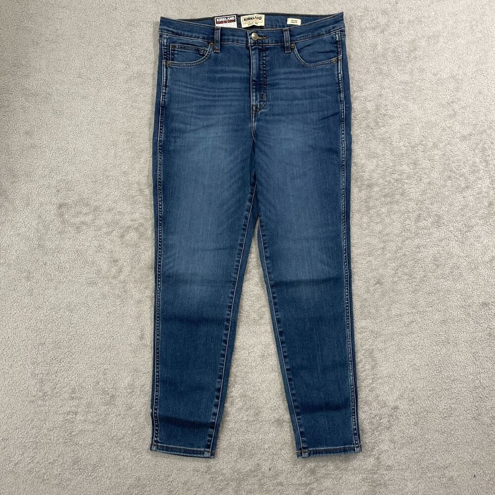 NEW Kirkland Women's 14 Signature High-Rise Skinny Jeans Stretch Fabric Blue